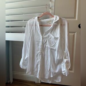 Oversized white button down